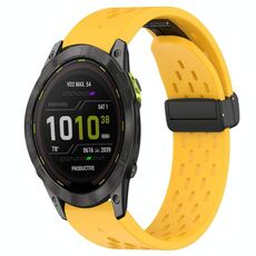 Per Garmin Enduro 3 Hole Folding Buckle 26mm Cinturino in silicone per orologio (giallo)