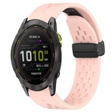 Per Garmin Enduro 3 Hole Folding Buckle 26mm Cinturino in silicone (rosa)