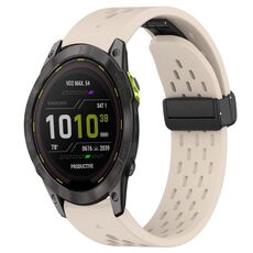 Per Garmin Enduro 3 Hole Folding Buckle 26mm Cinturino in silicone per orologio (colore Starlight)