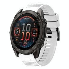 Per Garmin Fenix ​​8 AMOLED 51mm Quick Release 26mm Cinturino in silicone (bianco)