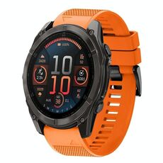 Per Garmin Fenix ​​8 AMOLED 51mm Quick Release 26mm Cinturino in silicone (arancione)