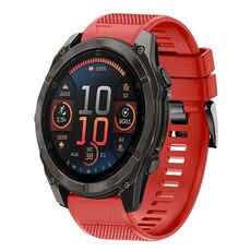 Per Garmin Fenix ​​8 AMOLED 51mm Quick Release 26mm Cinturino in silicone (rosso)