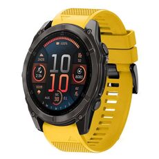 Per Garmin Fenix ​​8 AMOLED 51mm Quick Release 26mm Cinturino in silicone (giallo)