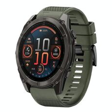 Per Garmin Fenix ​​8 AMOLED 51mm Quick Release 26mm Cinturino in silicone (verde militare)
