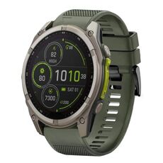 Per Garmin Fenix ​​8 MIP 51mm Quick Release 26mm cinturino in silicone (verde militare)