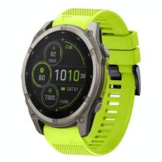 Per Garmin Fenix ​​8 MIP 51mm Quick Release 26mm cinturino in silicone (verde lime)