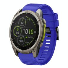 Per Garmin Fenix ​​8 MIP 51mm Quick Release 26mm Cinturino in silicone (blu scuro)