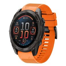 Per Garmin Fenix ​​8 AMOLED 47mm Quick Release 22mm Cinturino in silicone (arancione)