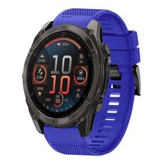 Per Garmin Fenix ​​8 AMOLED 47mm Quick Release 22mm Cinturino in silicone (blu scuro)