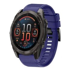 Per Garmin Fenix ​​8 AMOLED 47mm Quick Release 22mm Cinturino in silicone (blu notte)