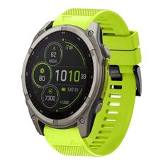 Per Garmin Fenix ​​8 MIP 47mm Quick Release 22mm cinturino in silicone (verde lime)