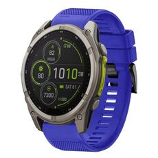 Per Garmin Fenix ​​8 MIP 47mm Quick Release 22mm cinturino in silicone (blu scuro)