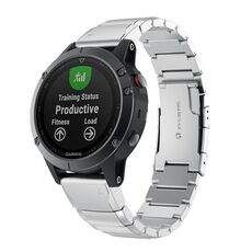 Per Garmin Descent Mk3i 43mm cinturino in acciaio inossidabile tartarugato da 20mm (argento)