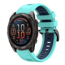 Per Garmin Fenix ​​8 AMOLED 47mm Sports cinturino in silicone bicolore da 22mm (verde menta + blu notte)