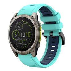 Per Garmin Fenix ​​8 MIP 47mm Sports cinturino in silicone bicolore da 22mm (verde menta + blu notte)