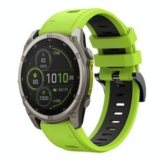 Per Garmin Fenix ​​8 MIP 47mm Sports Cinturino in silicone bicolore da 22mm (lime+nero)