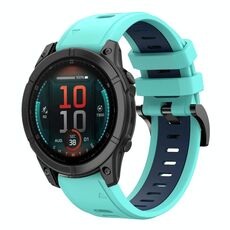 Per Garmin Fenix ​​E 47mm Sports cinturino in silicone bicolore da 22mm (verde menta + blu notte)