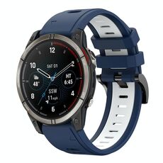 Per Garmin Quatix 7 Pro Sports cinturino in silicone bicolore da 22 mm (blu notte+bianco)