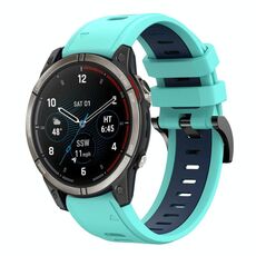 Per Garmin Quatix 7 Pro Sports cinturino in silicone bicolore da 22 mm (verde menta + blu notte)