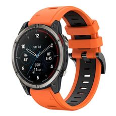 Per Garmin Quatix 7 Pro Sports cinturino in silicone bicolore da 22 mm (arancione+nero)