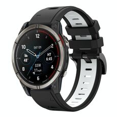 Per Garmin Quatix 7 Pro Sports cinturino in silicone bicolore da 22 mm (nero+bianco)
