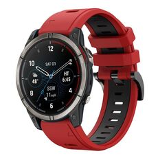 Per Garmin Quatix 7 Pro Sports cinturino in silicone bicolore da 22 mm (rosso+nero)