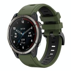 Per Garmin Quatix 7 Pro Sports cinturino in silicone bicolore da 22 mm (verde militare + nero)