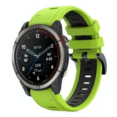 Per Garmin Quatix 7 Pro Sports cinturino in silicone bicolore da 22 mm (lime+nero)