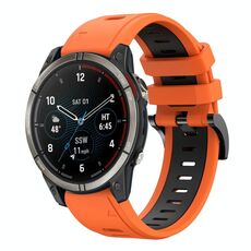 Per Garmin Quatix 7 Sports cinturino in silicone bicolore da 22 mm (arancione+nero)