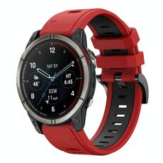 Per Garmin Quatix 7 Sports cinturino in silicone bicolore da 22 mm (rosso+nero)