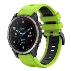 Per Garmin Quatix 7 Sports cinturino in silicone bicolore da 22 mm (lime+nero)