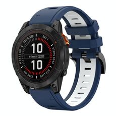 Per Garmin Fenix ​​7 Pro 47mm Sports cinturino in silicone bicolore da 22mm (blu notte+bianco)