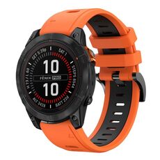 Per Garmin Fenix ​​7 Pro 47mm Sports cinturino in silicone bicolore da 22mm (arancione+nero)