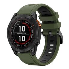 Per Garmin Fenix ​​7 Pro 47mm Sports cinturino in silicone bicolore da 22mm (verde militare+nero)