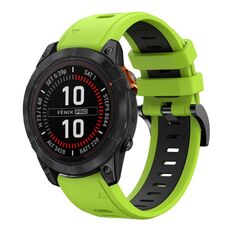 Per Garmin Fenix ​​7 Pro 47mm Sports cinturino in silicone bicolore da 22mm (lime+nero)