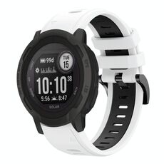 Per Garmin Instinct 2 Solar Sports cinturino in silicone bicolore da 22 mm (bianco + retro)