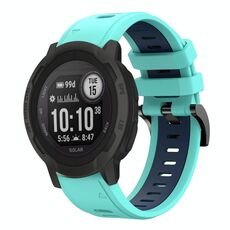Per Garmin Instinct 2 Solar Sports cinturino in silicone bicolore da 22 mm (verde menta + blu notte)