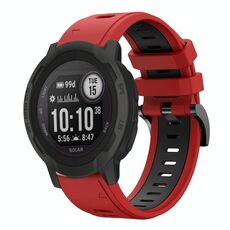 Per Garmin Instinct 2 Solar Sports cinturino in silicone bicolore da 22 mm (rosso+nero)