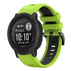 Per Garmin Instinct 2 Solar Sports cinturino in silicone bicolore da 22 mm (lime+nero)