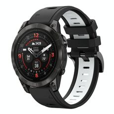 Per Garmin Epix Pro 47mm Sports Cinturino in silicone bicolore da 22mm (nero+bianco)