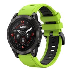 Per Garmin Epix Pro 47mm Sports Cinturino in silicone bicolore da 22mm (lime+nero)