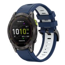 Per Garmin Enduro 3 Sports cinturino in silicone bicolore da 26 mm (blu notte + bianco)