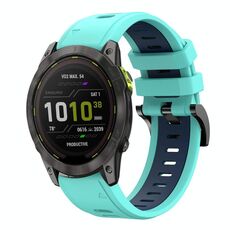 Per Garmin Enduro 3 Sports cinturino in silicone bicolore da 26 mm (verde menta + blu notte)