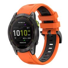 Per Garmin Enduro 3 Sports cinturino in silicone bicolore da 26 mm (arancione + nero)