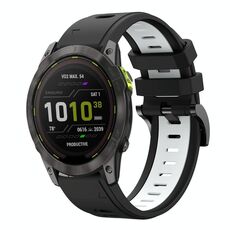 Per Garmin Enduro 3 Sports cinturino in silicone bicolore da 26 mm (nero+bianco)