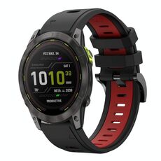 Per Garmin Enduro 3 Sports cinturino in silicone bicolore da 26 mm (nero + rosso)