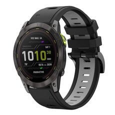 Per Garmin Enduro 3 Sports cinturino in silicone bicolore da 26 mm (nero + grigio)