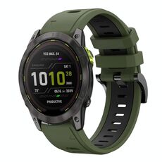 Per Garmin Enduro 3 Sports cinturino in silicone bicolore da 26 mm (verde militare + nero)