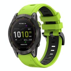 Per Garmin Enduro 3 Sports cinturino in silicone bicolore da 26 mm (lime+nero)