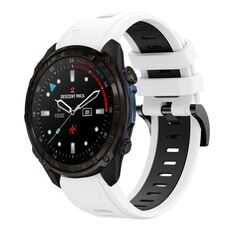 Per Garmin Descent Mk3i 51mm Sports Cinturino in silicone bicolore da 26mm (bianco+retro)